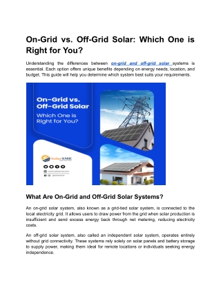 on grid vs off grid solar which one is right