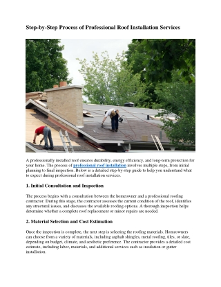 step by step process of professional roof