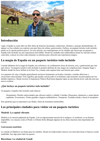 La magia de España en un paquete turístico todo incluido