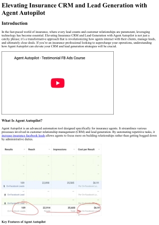 elevating insurance crm and lead generation with