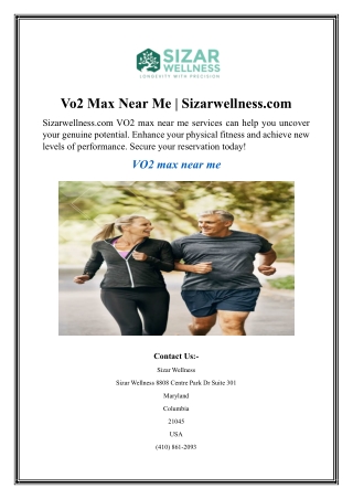 vo2 max near me sizarwellness com