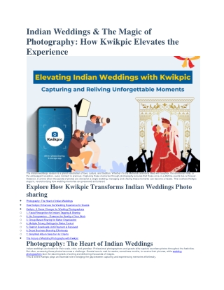 Indian Weddings The Magic of Photography How Kwikpic Elevates the Experience