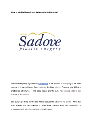 Labiaplasty | Sadove Plastic Surgery