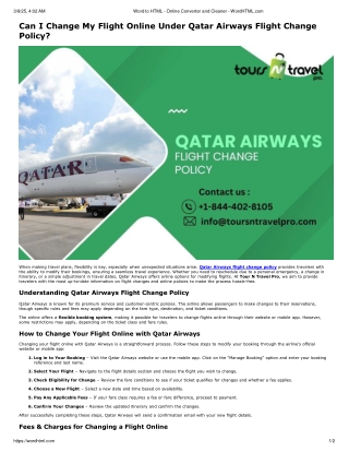 Can I change my flight online under Qatar Airways flight change policy?