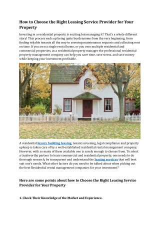 how to choose the right leasing service provider