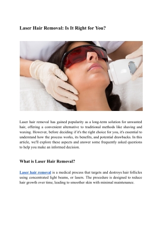 Laser hair removal is it right for you