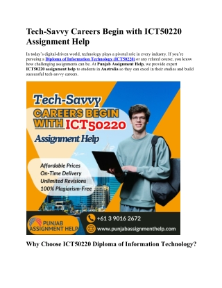 tech savvy careers begin with ict50220 assignment