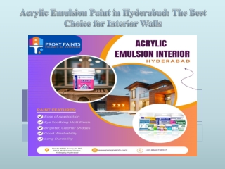 Acrylic Emulsion Paint in Hyderabad The Best Choice for Interior Walls