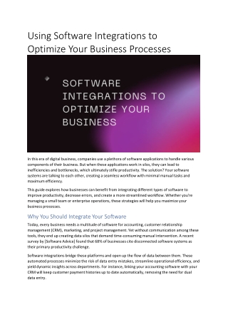 using software integrations to optimize your