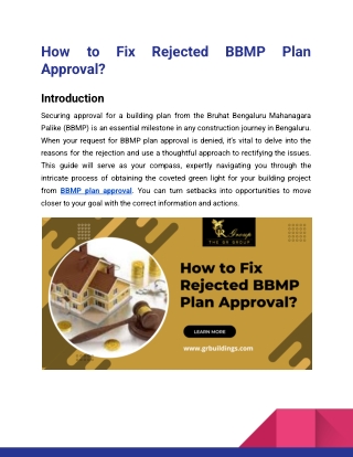 How to Fix Rejected BBMP Plan Approval_Gr Group