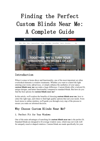 finding finding the custom custom blinds