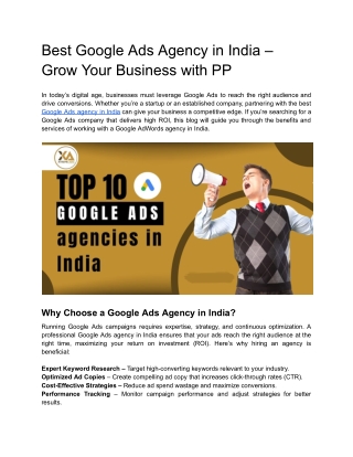 Best Google Ads Agency in India