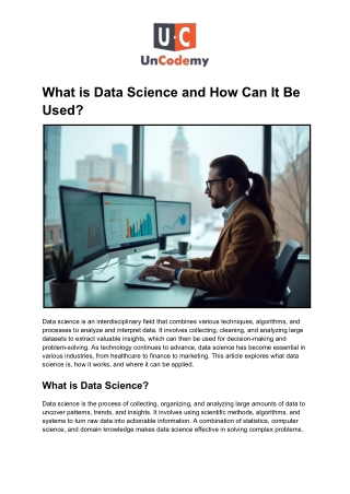what is data science and how can it be used
