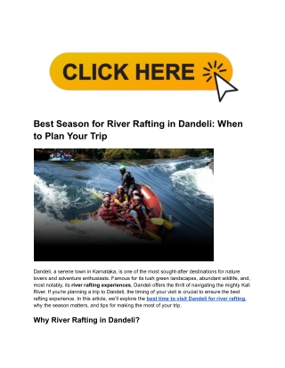 Best Season for River Rafting in Dandeli_ When to Plan Your Trip