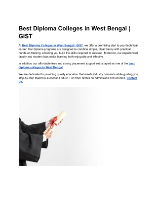 best diploma colleges in west bengal gist