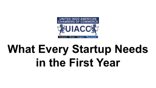 What Every Startup Needs in the First Year