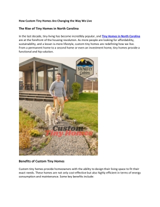 Tiny homes for beaches in North Carolina