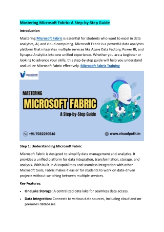 mastering microsoft fabric a step by step guide