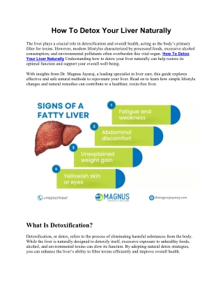 How To Detox Your Liver Naturally