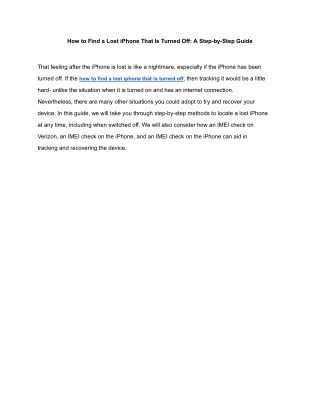 How to Find a Lost iPhone That Is Turned Off_ A Step-by-Step Guide