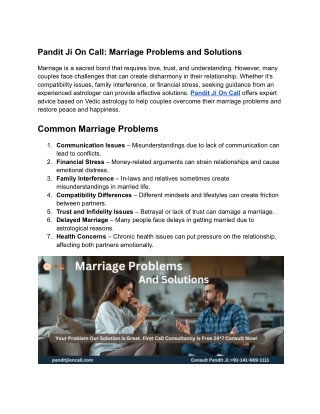 pandit ji on call marriage problems and solutions