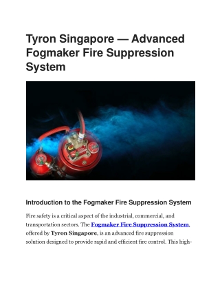 tyron singapore advanced fogmaker fire