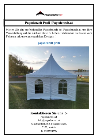 Pagodenzelt Profi | Pagodenzelt.at