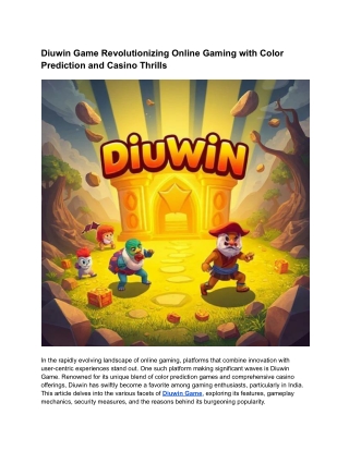 diuwin game revolutionizing online gaming with