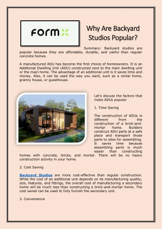 Why Are Backyard Studios Popular