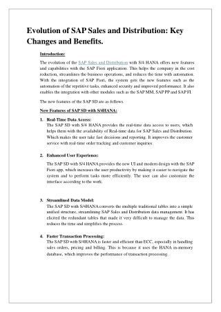 Evolution of SAP Sales and Distribution: Key Changes and Benefits.