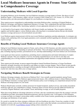 Local Medicare Agents