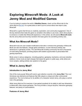 exploring minecraft mods a look at jenny