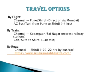 Shirdi Tour Package  from Chennai