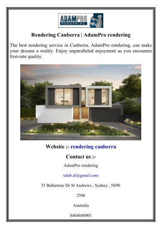 rendering canberra adampro rendering