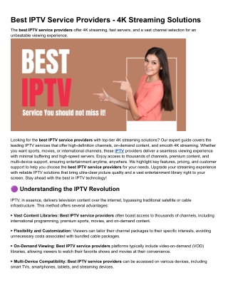 best iptv service providers 4k streaming solutions