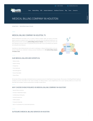 Comprehensive Medical Billing Solutions in Houston by EHealthSource