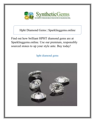 Hpht Diamond Gems  Sparklinggems.online
