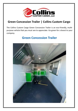 Green Concession Trailer  Collins Custom Cargo