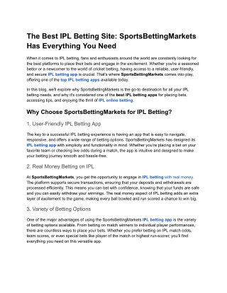 The Best IPL Betting Site_ SportsBettingMarkets Has Everything You Need