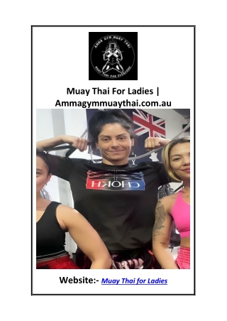 Muay Thai For Ladies  Ammagymmuaythai.com.au