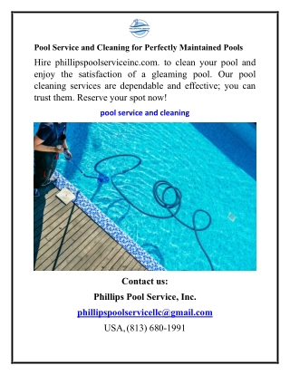 pool service and cleaning for perfectly