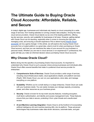 the ultimate guide to buying oracle cloud