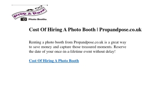 cost of hiring a photo booth propandpose co uk
