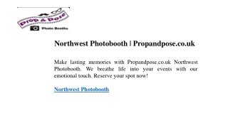 northwest photobooth propandpose co uk