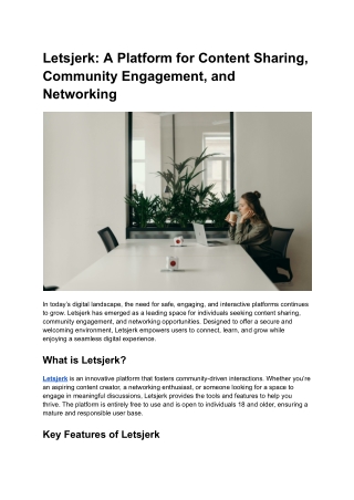 letsjerk a platform for content sharing community
