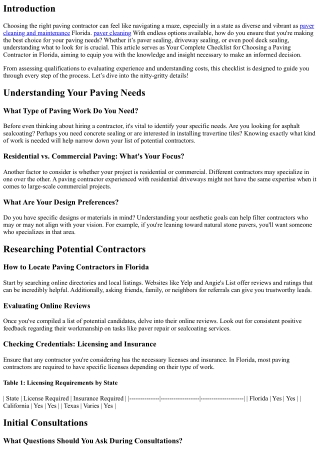 Your Complete Checklist for Choosing a Paving Contractor in Florida