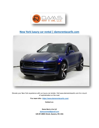 New York luxury car rental | damsrentacarllc.com
