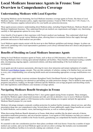 Local Medicare Agents