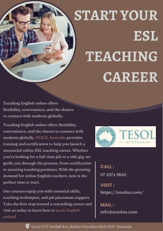 Start Your ESL Teaching Career - TESOL Australia