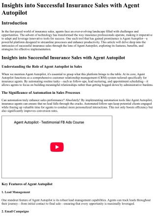 insights into successful insurance sales with